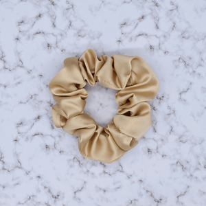Make My Mask Satin scrunchie beige