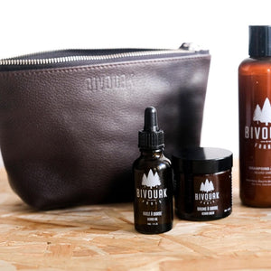 Bivouak Paris Men's leather toiletry bag