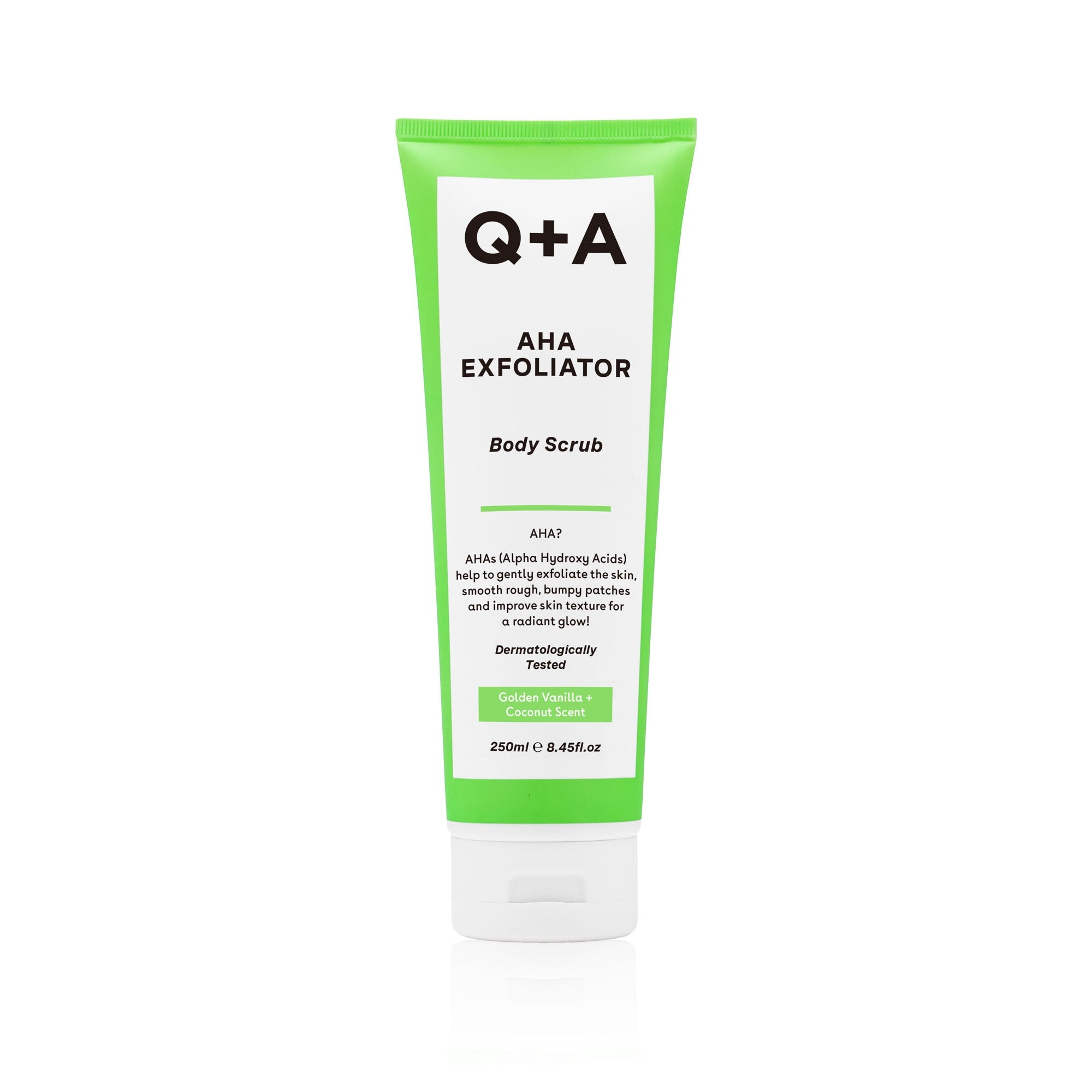 Q+A AHA exfoliator body scrub 250ml