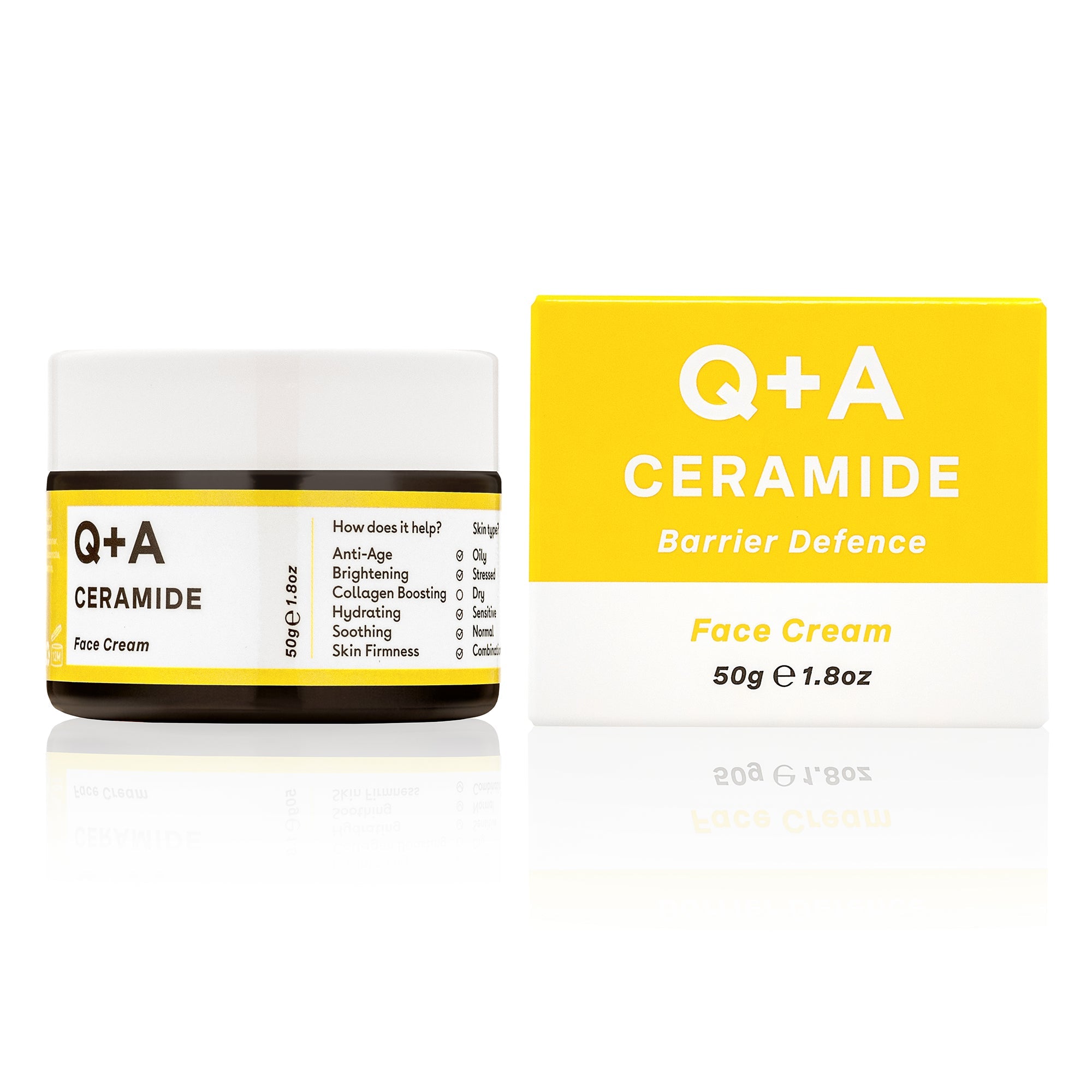 Q+A Ceramide barrier defence face cream 50g