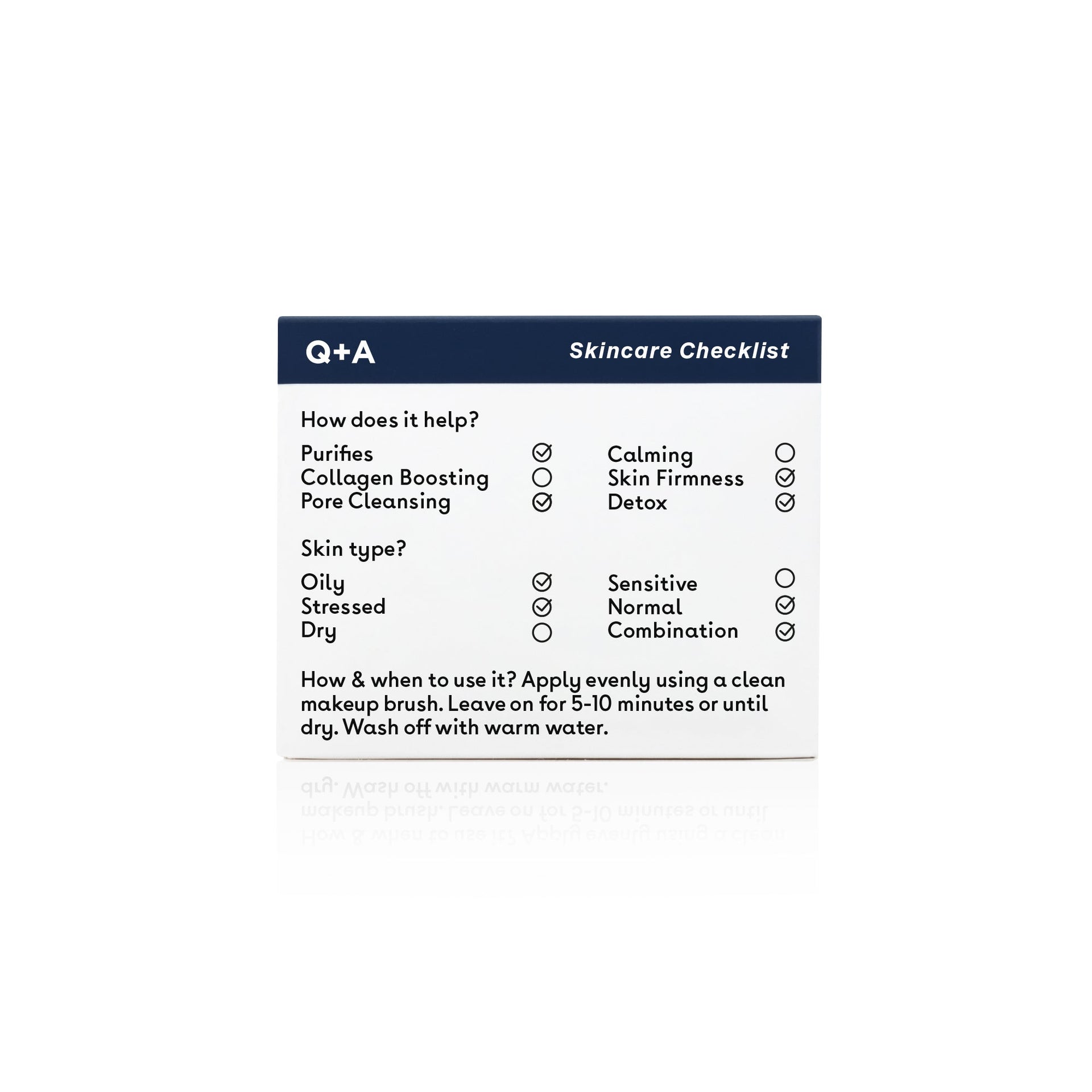 Q+A Activated charcoal face mask 50g