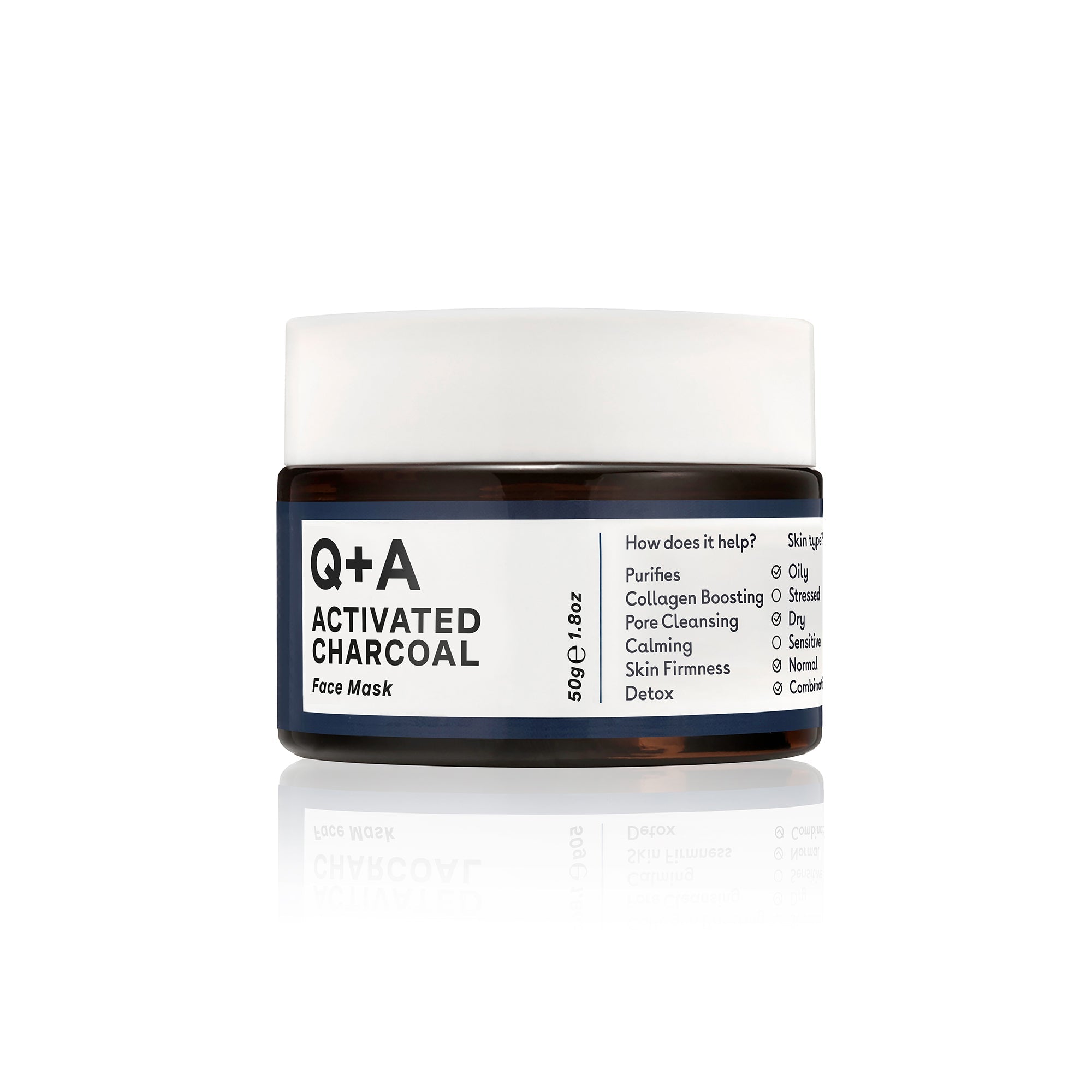 Q+A Activated charcoal face mask 50g