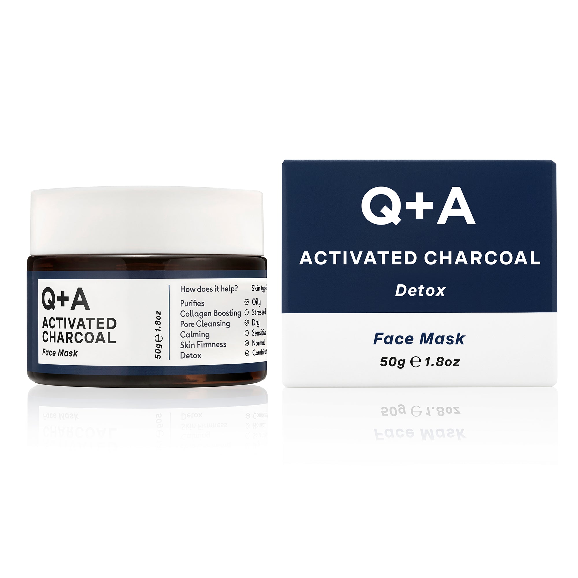 Q+A Activated charcoal face mask 50g