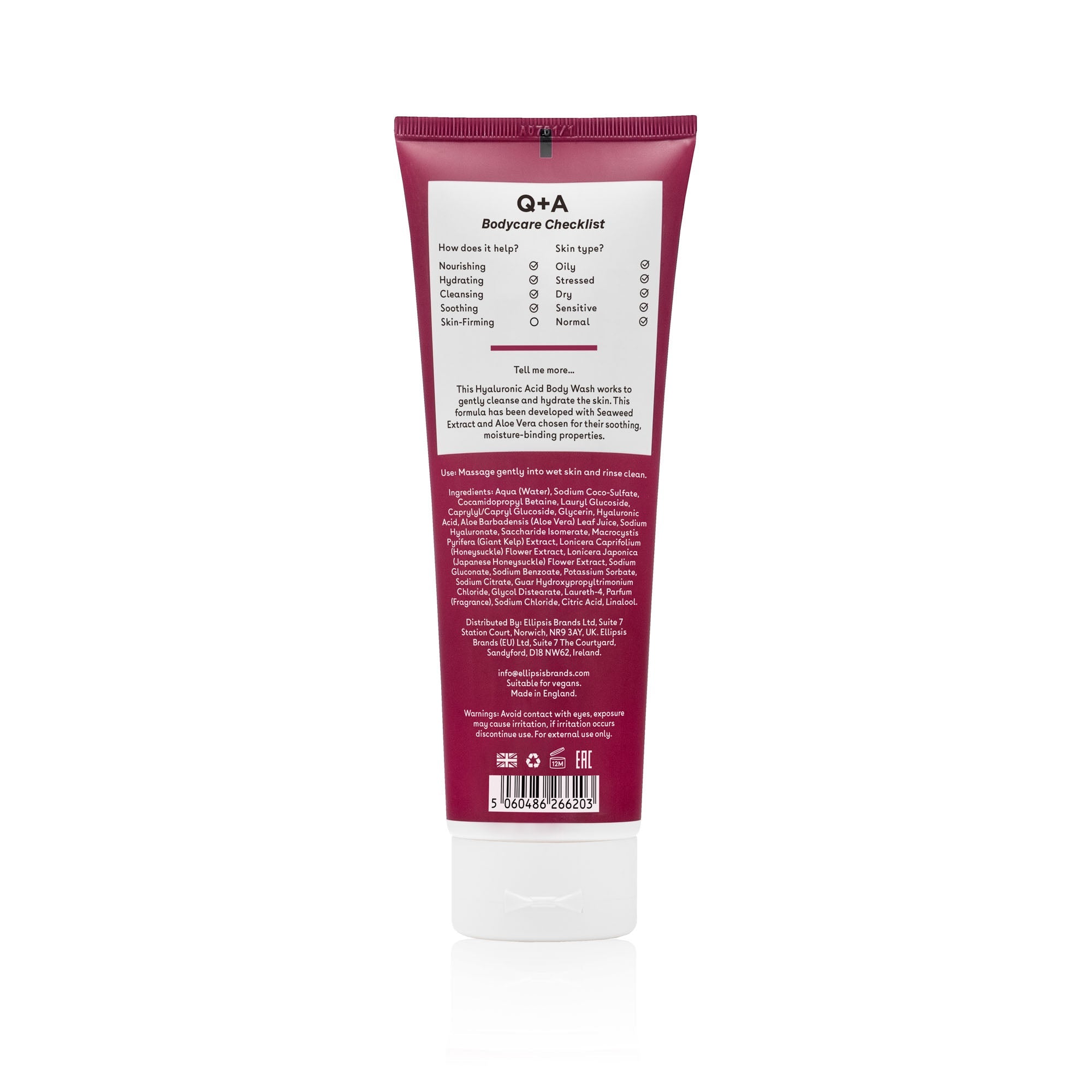 Q+A Hyaluronic acid body wash 250ml
