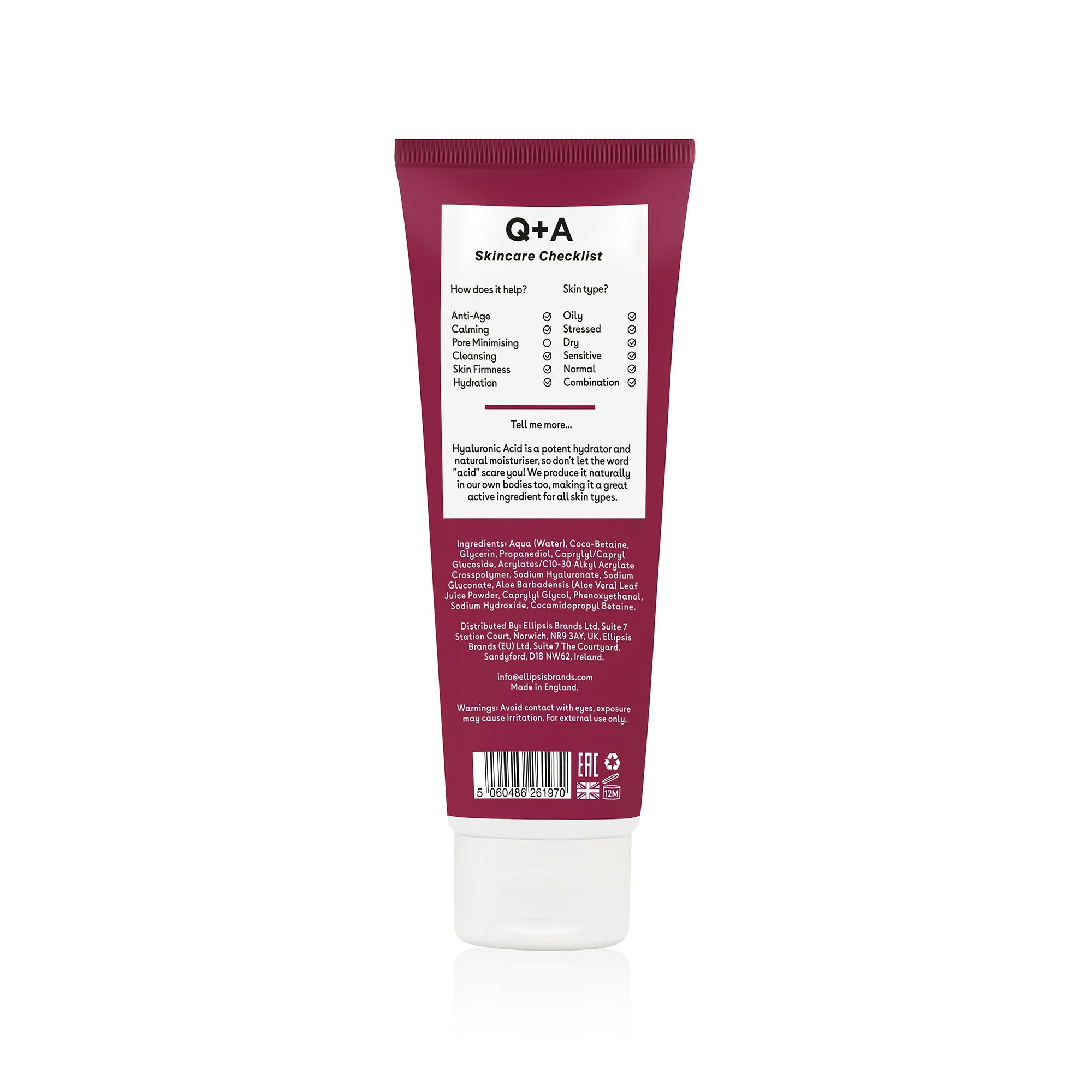 Q+A Hyaluronic acid hydrating cleanser 125ml