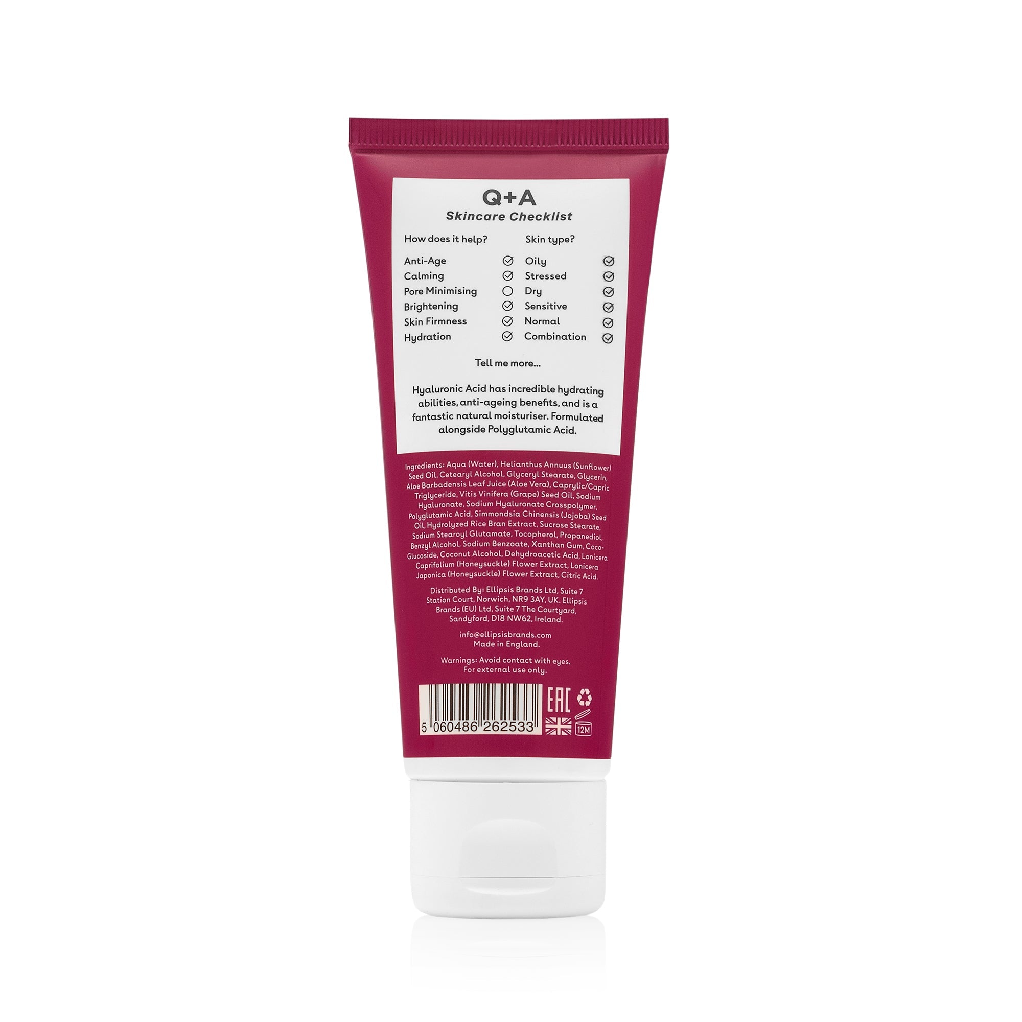 Q+A Hyaluronic acid daily moisturiser 75ml