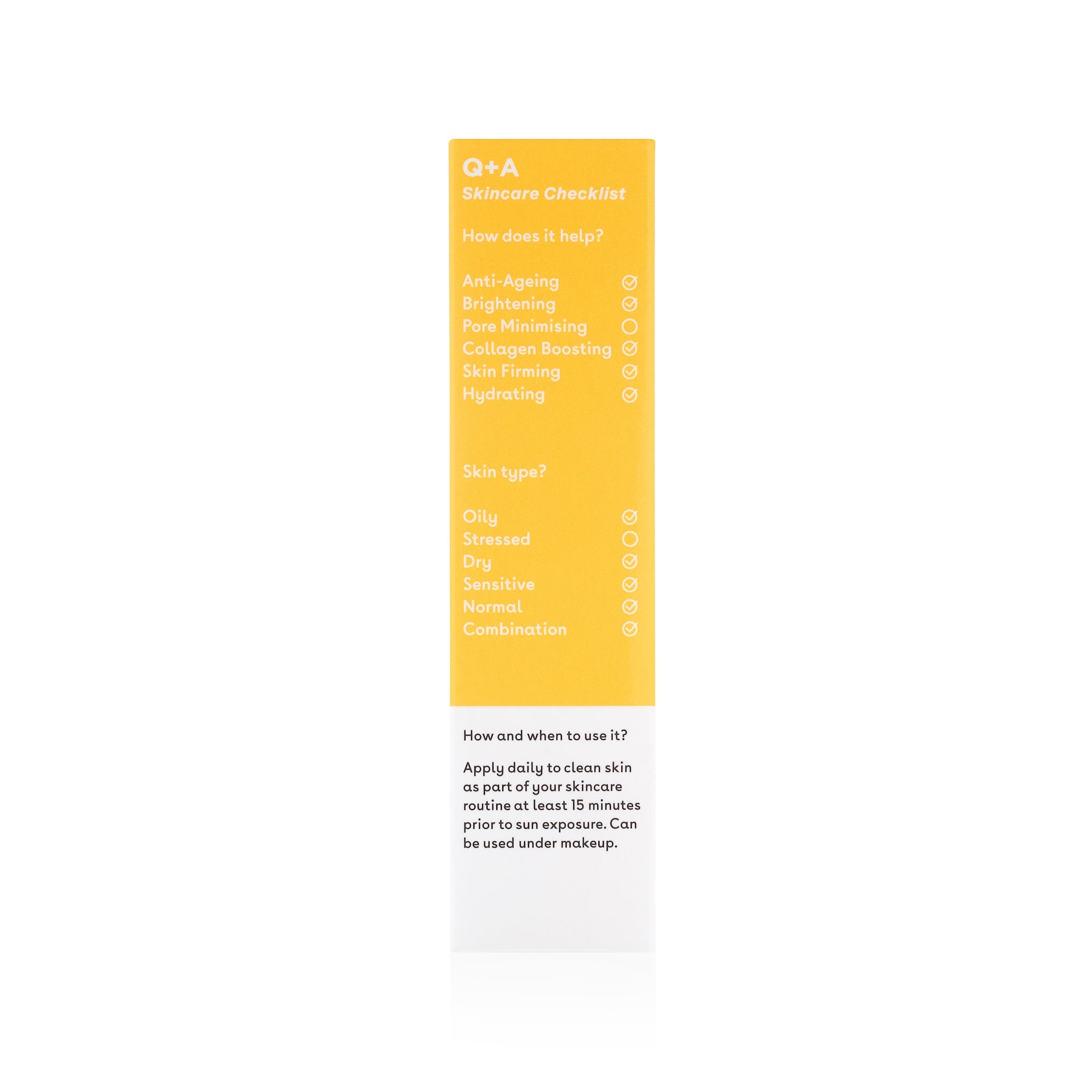 Q+A Peptide SPF 50 anti-ageing daily sunscreen 50ml