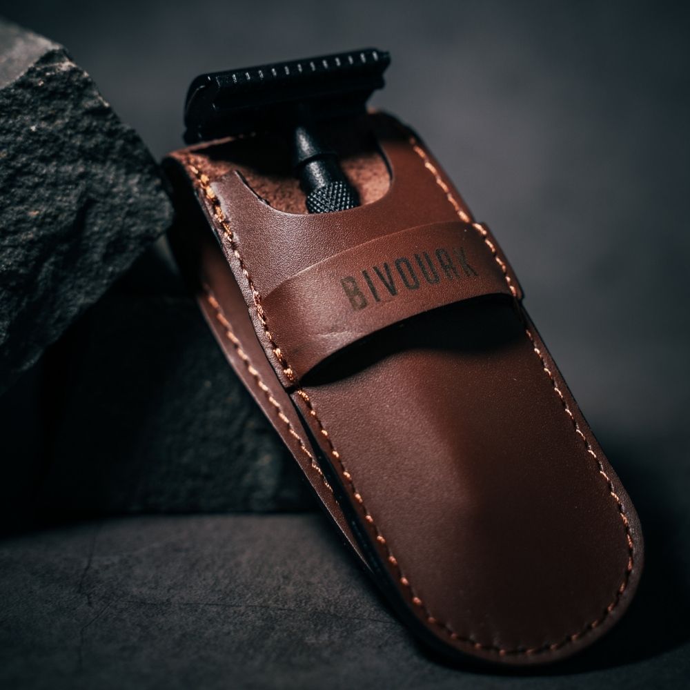 Bivouak Paris Leather safety razor case