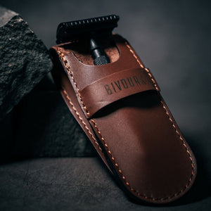 Bivouak Paris Leather safety razor case