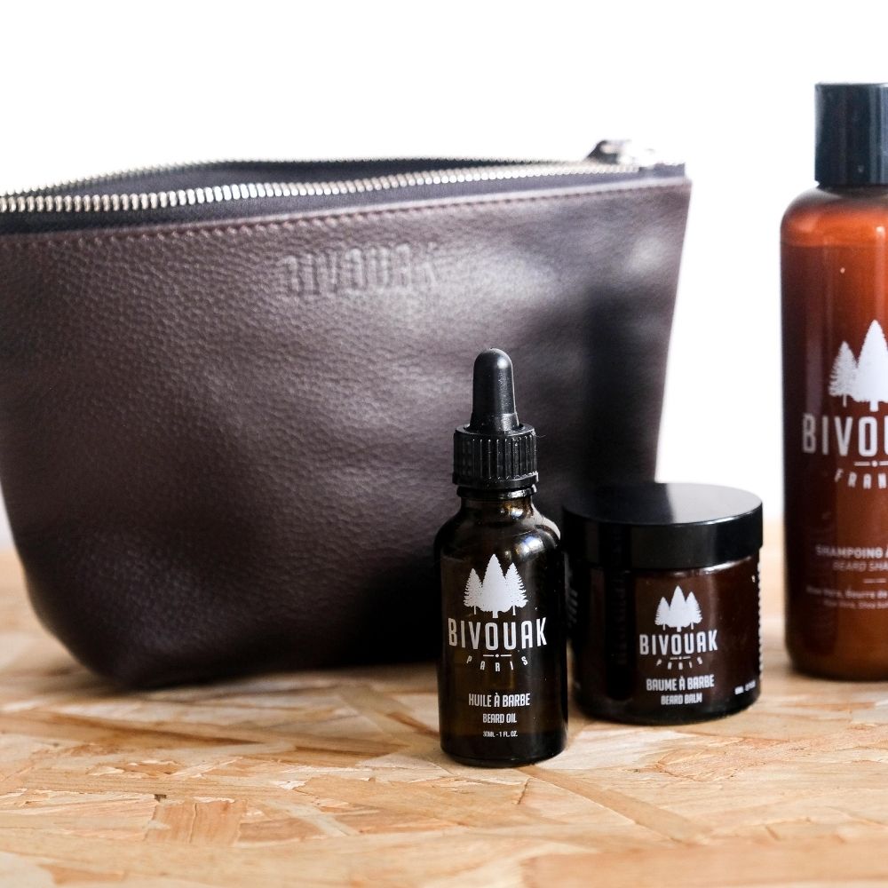 Bivouak Paris Men's leather toiletry bag