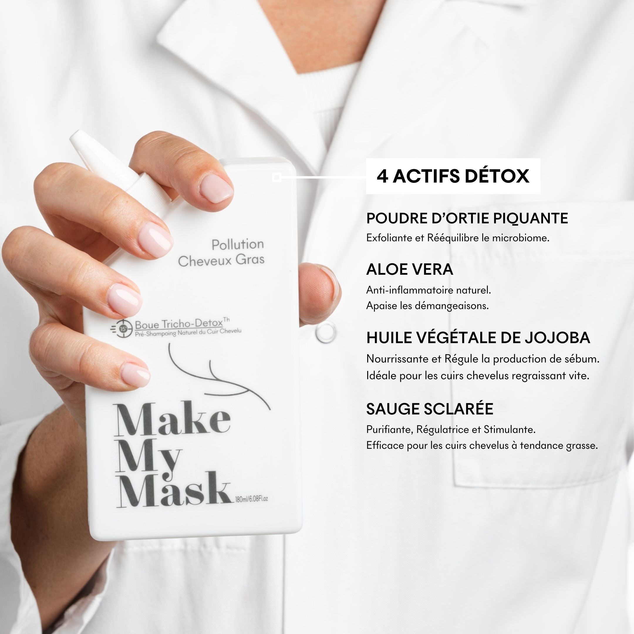 Make My Mask Pre-shampoo mud tricho-detox oily hair 180ml