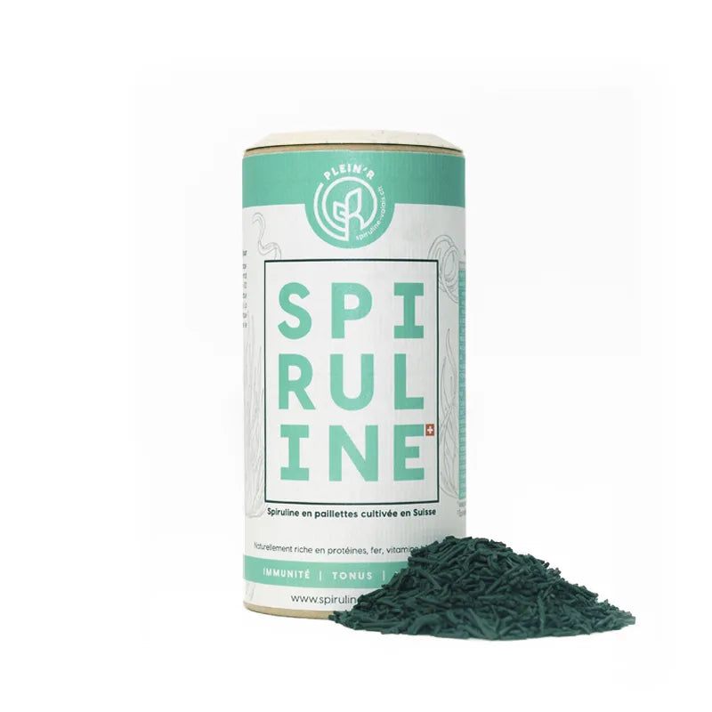 Plein'R Spiruline en paillettes – cylindre